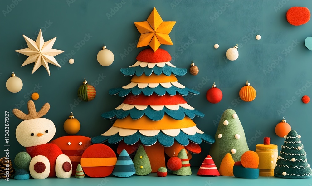 Fototapeta premium the cut-out fabric pieces arranged in a festive display