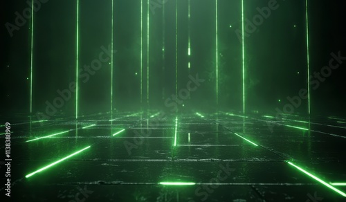 Green laser beams illuminat...