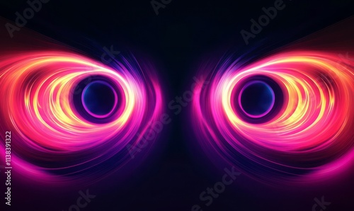 Abstract swirling neon ligh...