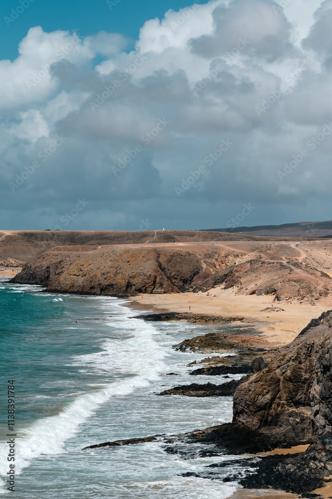 Panorama at Papagayo Beach in Los Ajaches Natural Park in Lanzarote in 2024.