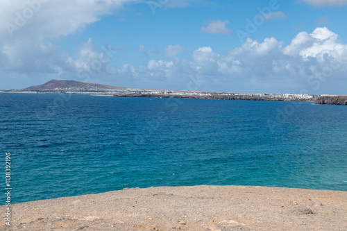 Obraz na płótnie Panorama at Papagayo Beach in Los Ajaches Natural Park in Lanzarote in 2024. w salonie