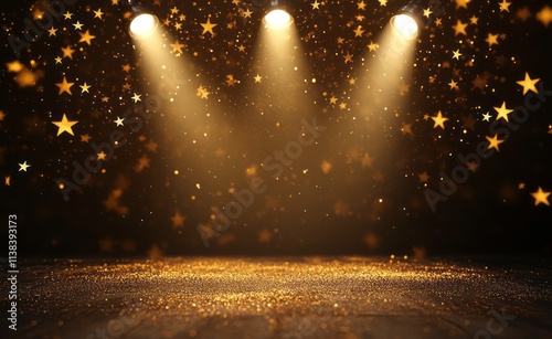 Golden Spotlight Stage with...