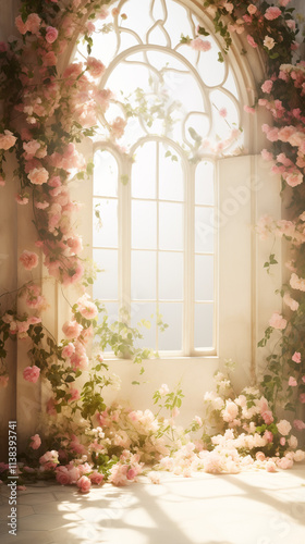 Window decoration with flowers.