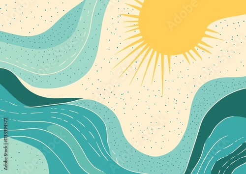 Abstract Summer Sun and Oce...