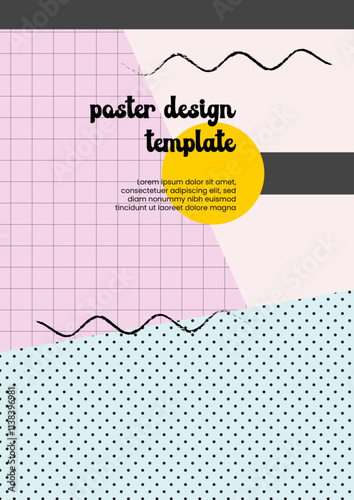 Aesthetic Grid and Dot Poster Template