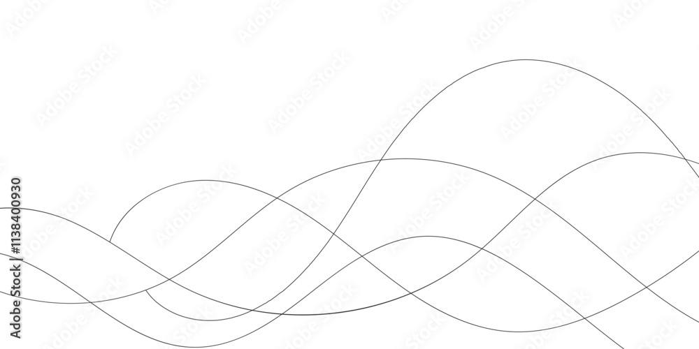 Technology abstract lines on white background. Undulate Grey Wave Swirl, frequency sound wave, twisted curve lines with blend effect Technology abstract lines on white background. Undulate Grey Wave Swirl, frequency sound wave, twisted curve lines with blend effect