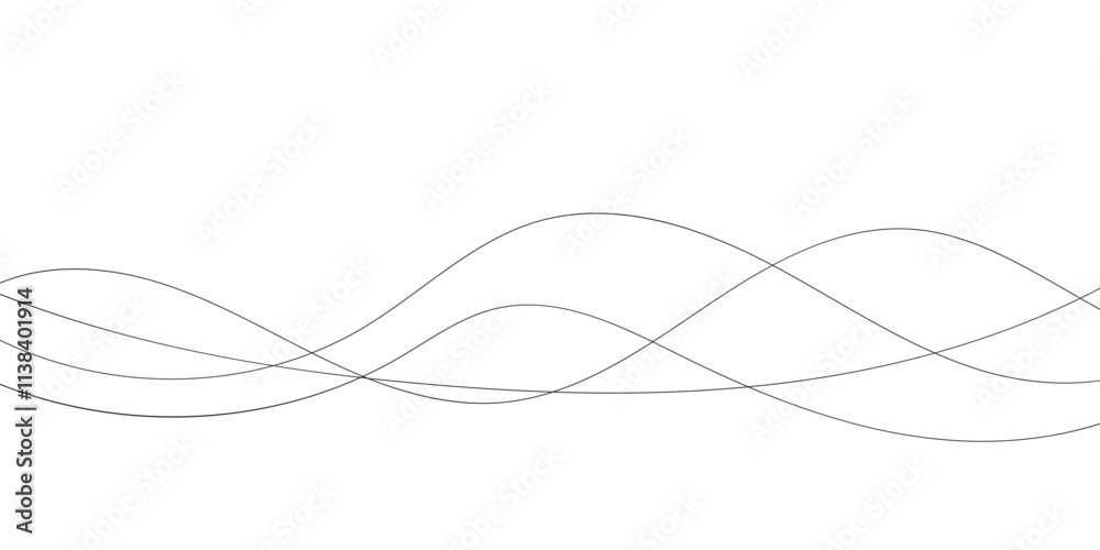 Technology abstract lines on white background. Undulate Grey Wave Swirl, frequency sound wave, twisted curve lines with blend effect Technology abstract lines on white background. Undulate Grey Wave Swirl, frequency sound wave, twisted curve lines with blend effect