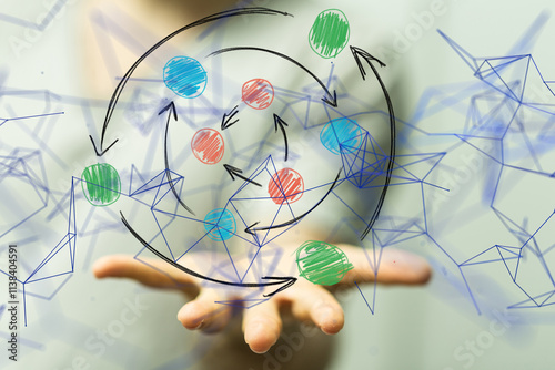 Global network. Blockchain....