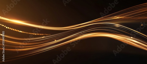 Golden Abstract Waves Of Li...