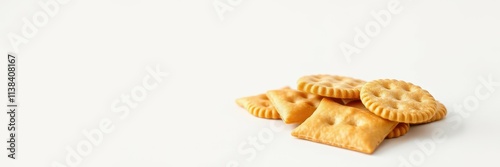 Savory crackers stacked on a clean surface showcasing their golden color and crisp texture