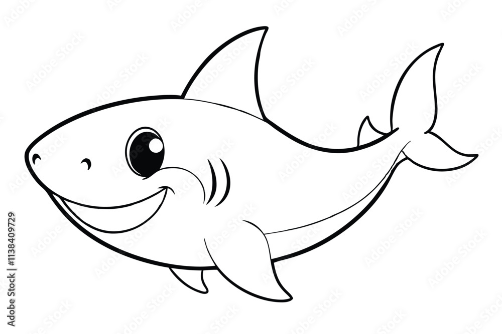 Cartoon shark line art vector design1.eps Cartoon shark line art vector design1.eps