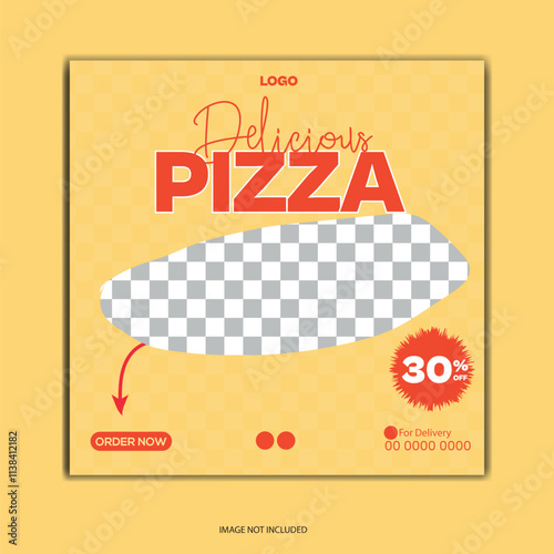 Pizza Social Media Post design Template 