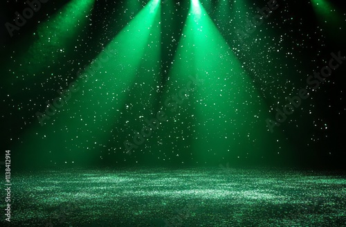 Green Stage Lights Sparkle ...
