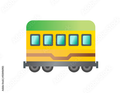 Gradient green and yellow transport public tram icon