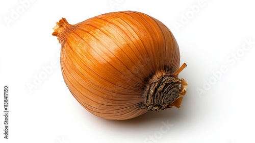 Wallpaper Mural Golden Onion: A close-up of a single, plump golden onion, its skin shimmering with a warm, inviting glow, ready to add depth and flavor to any dish.  Torontodigital.ca