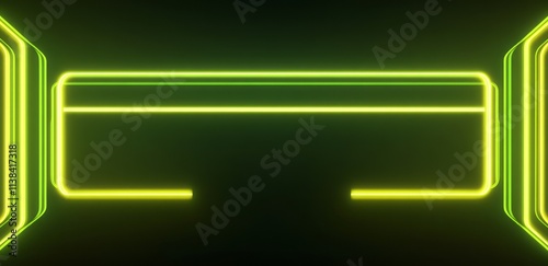 Abstract Green Neon Lines F...