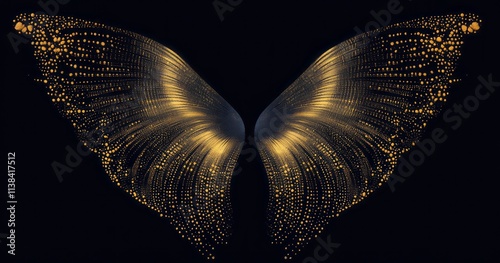 Golden Glitter Butterfly Wi...
