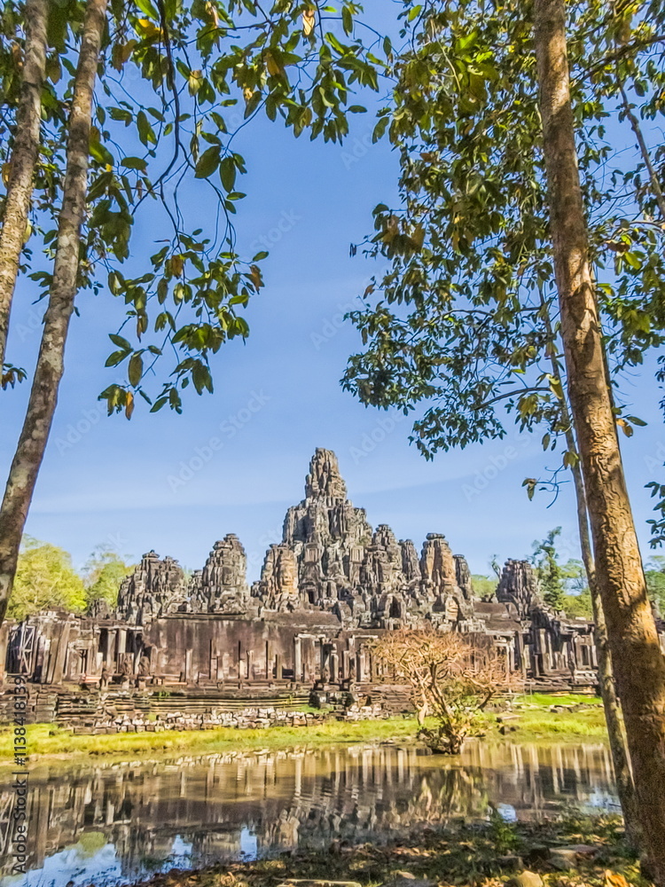 Obraz premium Temple of Bayon Nakhon Thom, Angkor, Siem Reap, Cambodia