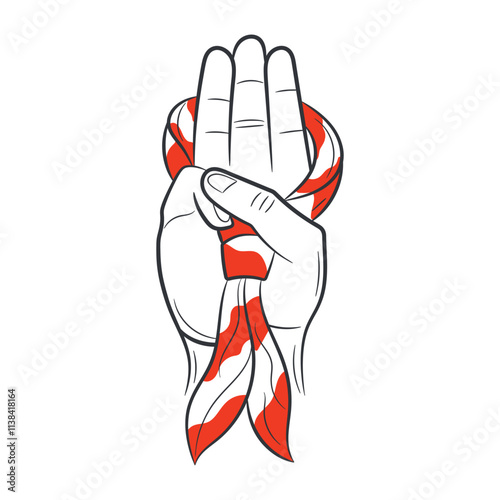 Scout sign or symbol with hand drawn line art vector illustration