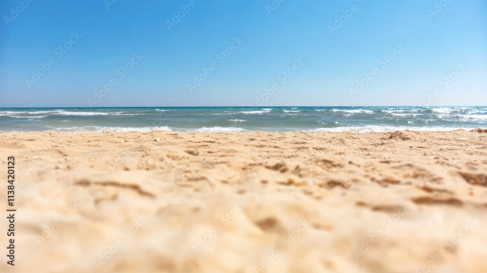 Relaxing beach scene with gentle waves coastal view nature serene environment defocused background