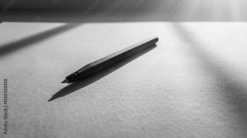 Pen on paper, dramatic light and shadow.