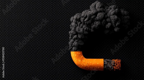 Smoking's Dark Cloud: A striking image of a cigarette dissolving into a dark, ominous cloud of smoke, symbolizing the harmful effects of smoking.  