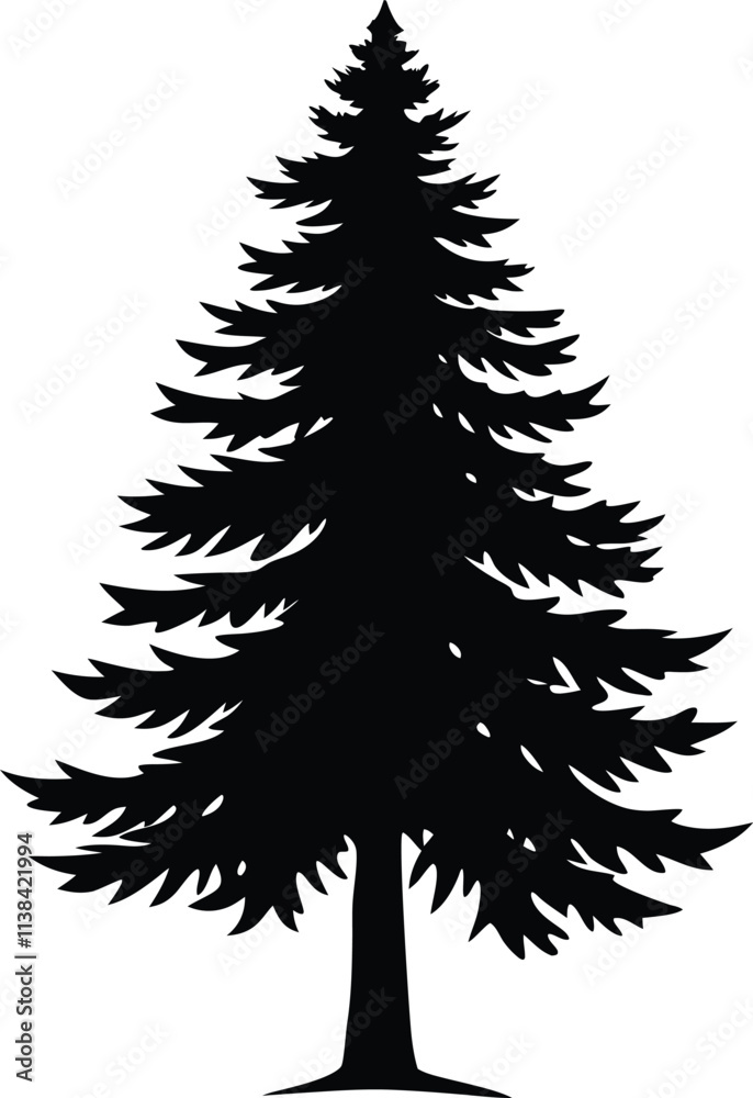 Fototapeta premium pain tree black and white silhouette vector design
