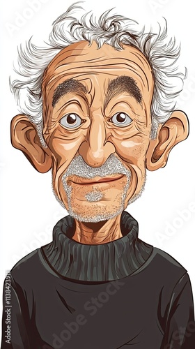 Wallpaper Mural Smiling Elderly Man with Gray Hair and Mustache Torontodigital.ca