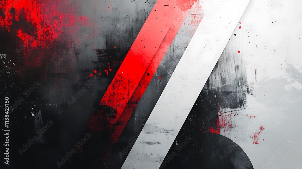 Naklejka premium Abstract Red White and Black Grunge Texture Background