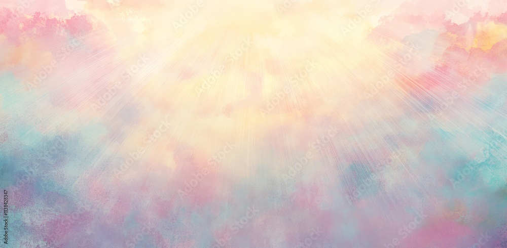 Pastel Cloudscape with Radiant Light Beams Pastel Cloudscape with Radiant Light Beams