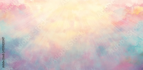 Pastel Cloudscape with Radi...