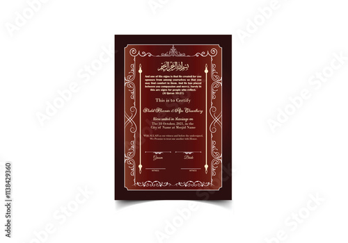 Muslim Nika Nama and Marriage Certificate Design  photo