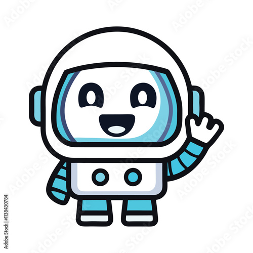 Cute Robot Mascot Vector Design.