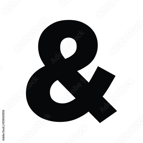 Ampersand, and sign symbol vector icon, amp glyph character letter
