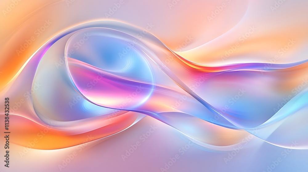 Fototapeta premium Abstract Pastel Waves Flowing Smoothly Together