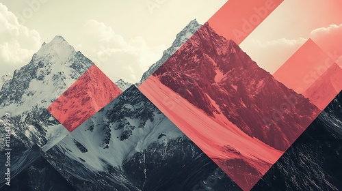 Abstract Mountain Range Artistic Composition