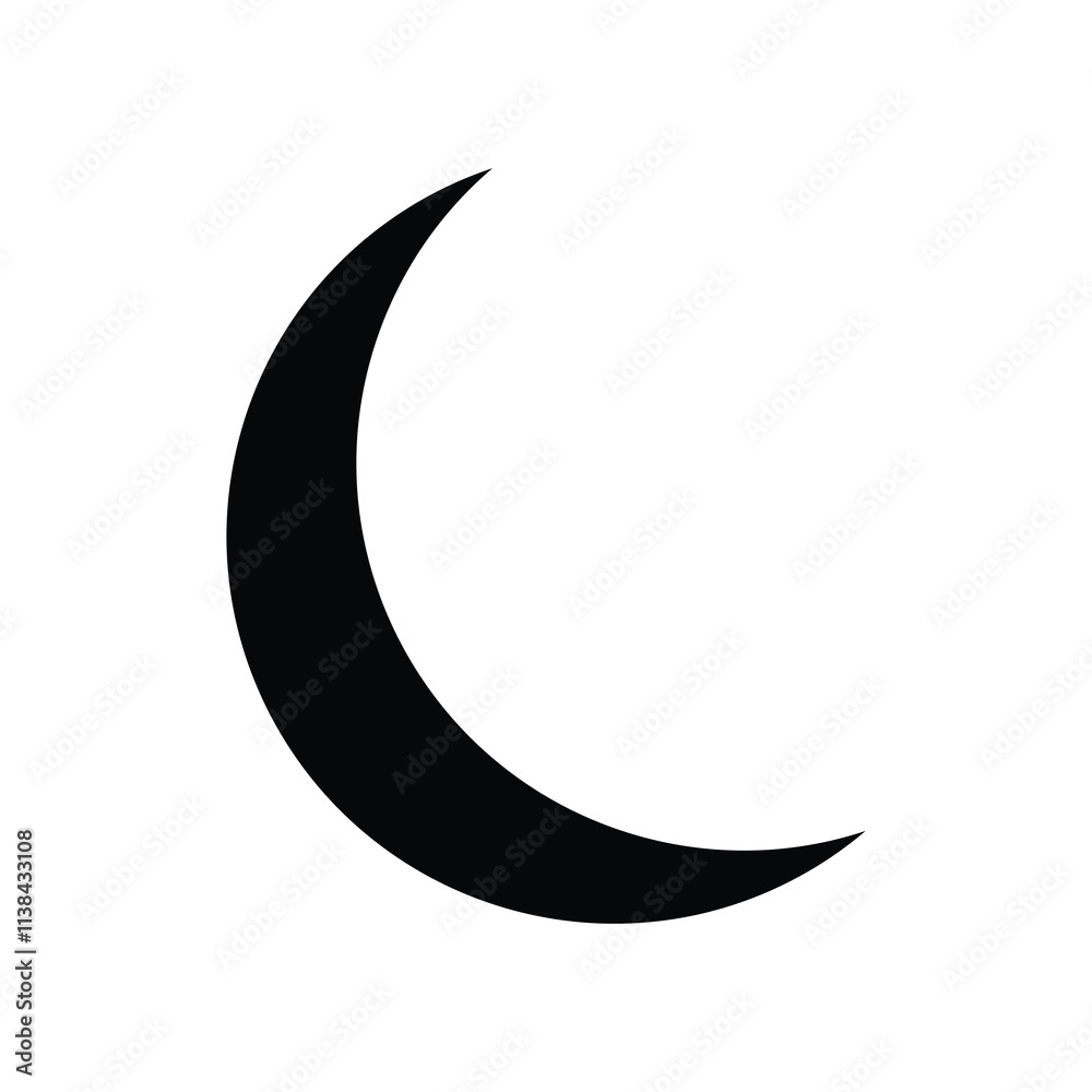 crescent moon icon vector symbol crescent moon icon vector symbol