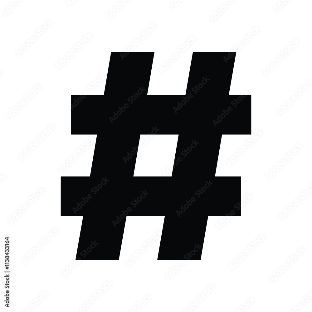 Obraz premium Hash tag icon vector symbol
