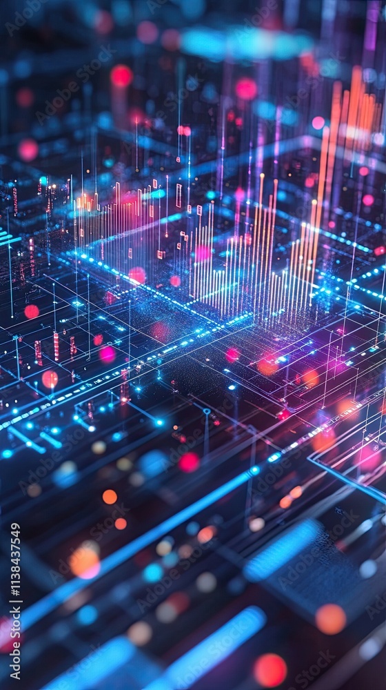 glow light business graph glow light business graph