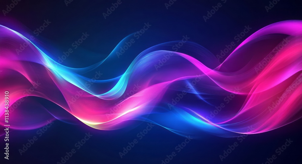 Abstract Neon Waves Flowing Dynamically Across Dark Background Abstract Neon Waves Flowing Dynamically Across Dark Background
