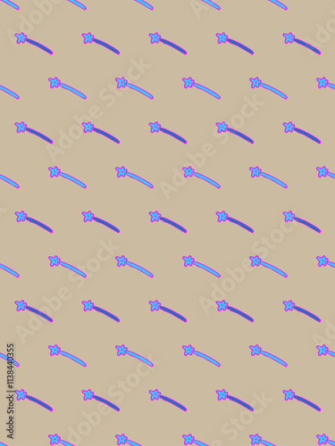 Seamless pattern with space meteors, comets and asteroids with fire trails 