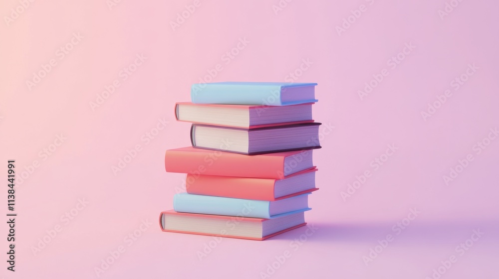 Tower of Knowledge: 3D Books Stack Illustrating Education and Reading Concepts Tower of Knowledge: 3D Books Stack Illustrating Education and Reading Concepts