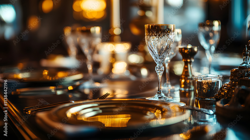 Sophisticated Art Deco Dining Table with Shimmering Silverware and Vintage Centerpieces for an Elegant Experience Sophisticated Art Deco Dining Table with Shimmering Silverware and Vintage Centerpieces for an Elegant Experience