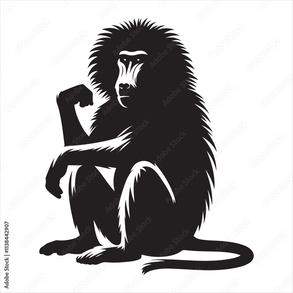 Naklejka premium Baboon vector art illustration
