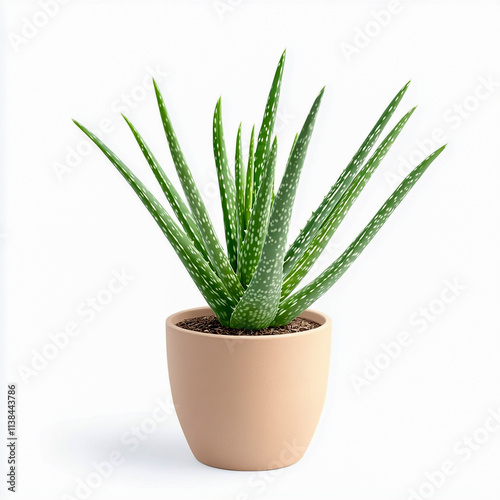 Aloe Vera Plant Isolated on White Background