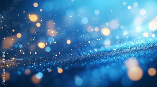 Abstract Blue Glitter Backg...