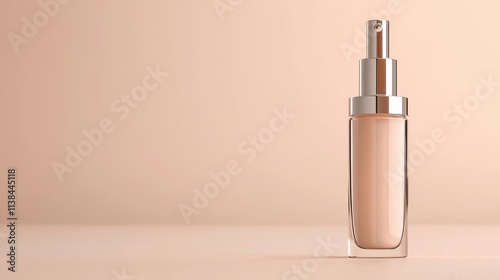 Elegant and Modern Cosmetic Bottle on Soft Peach Background for Makeup and Beauty Product Promotion and Advertising
