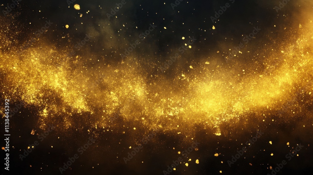 Fototapeta premium Mystical Glow - Dark Abstract Gradient Background in Black, Gold, and Yellow for Dramatic Banner Designs