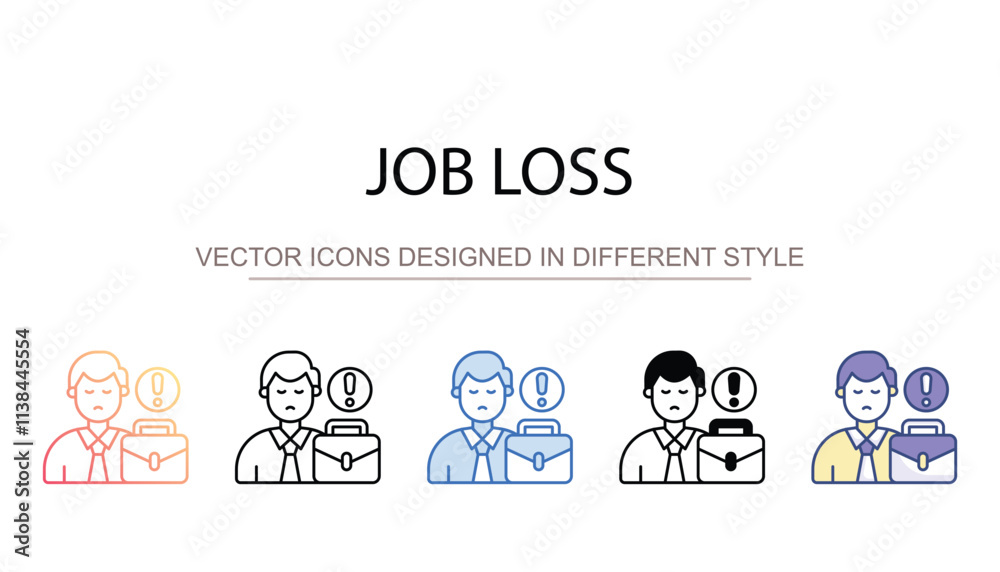 Job Loss icon design with white background stock illustration Job Loss icon design with white background stock illustration
