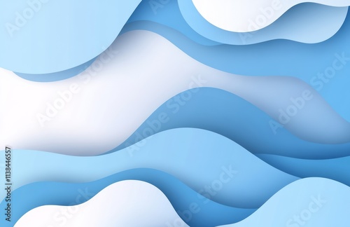 Abstract Blue Wave Papercut...